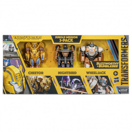 : Rise Of The Beasts Jungle Mission 3-Pack (Cheetor, Nightbird, And Wheeljack)
