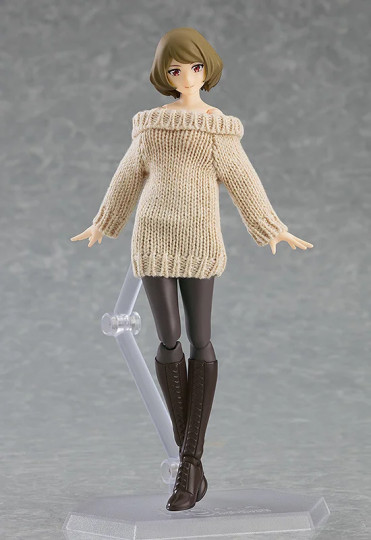Female Body (Chiaki) With Off-The-Shoulder Sweater Dress