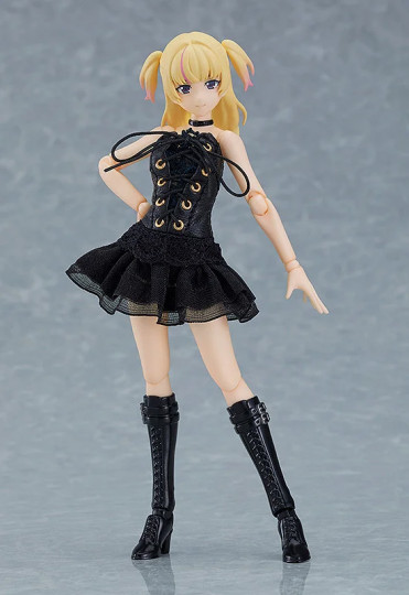 Female Body (Yuki) With Black Corset Dress Outfit