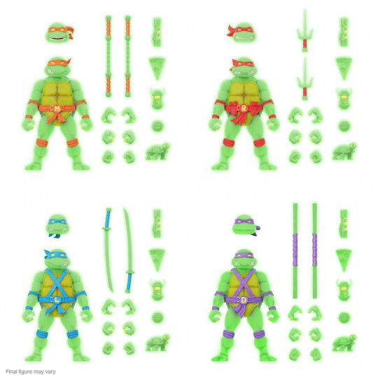 Donatello, Leonardo, Michelangelo, Raphael Mutagen Ooze Glow