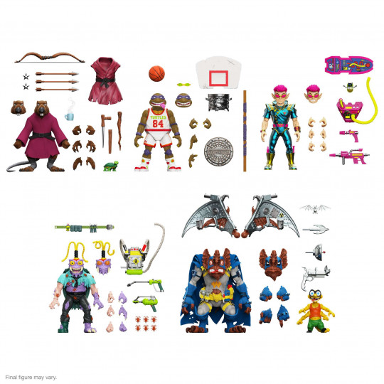 Zak, The Neutrino, Slam Dunkin’ Don, Wingnut & Screwloose, Scumbug, & Splinter (Flocked)