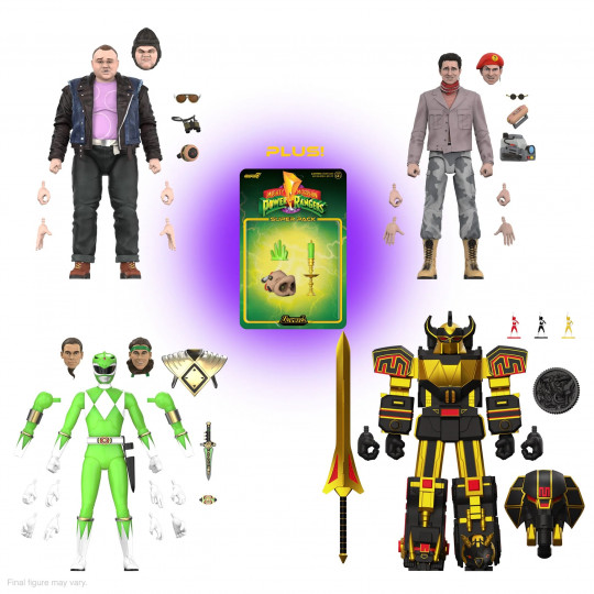 Megazord (Black & Gold), Bulk, Skull & Green Ranger (Glow)
