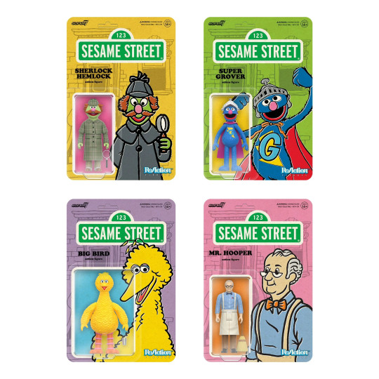 Big Bird, Super Grover, Sherlock Hemlock & Mr. Hooper