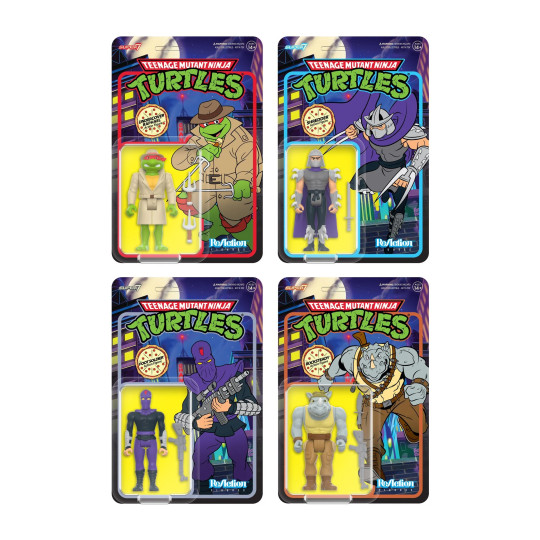 Undercover Raphael, Shredder, Rocksteady & Foot Soldier (Cartoon) Set Of 4 Figures