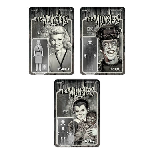 Eddie Munster, Marilyn Munster & Hot Rod Herman (Grayscale) Set Of 3 Figures
