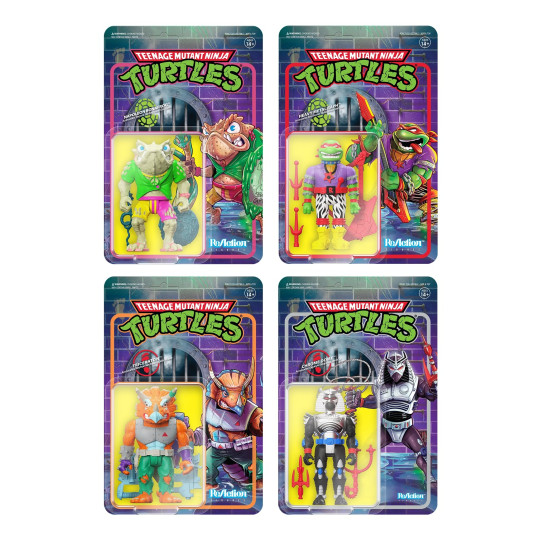 Heavy Metal Raph, Napoleon Bonafrog, Triceraton, Chrome Dome - Set Of 4