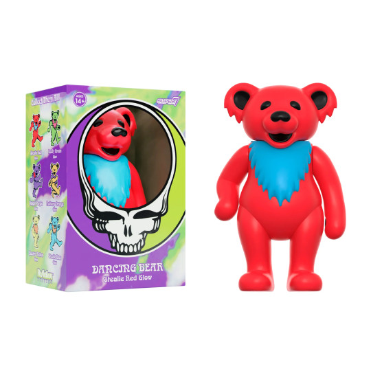 Dancing Bear Glow Stealie Red