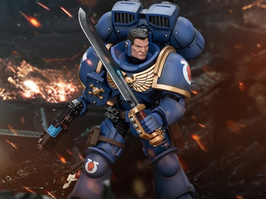 Ultramarines Jump Pack Intercessors Sergeant with Plasma Pistol and Power Sword