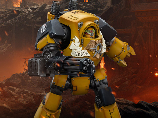 Warhammer: The Horus Heresy Imperial Fists Contemptor Dreadnought with Kheres Assault Cannon