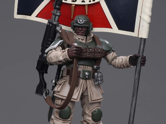 Astra Militarum Cadian Command Squad Veteran with Regimental Standard