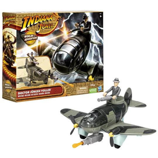 Indiana Jones Worlds of Adventure Doctor Jürgen Voller with Plane Action Figure Set