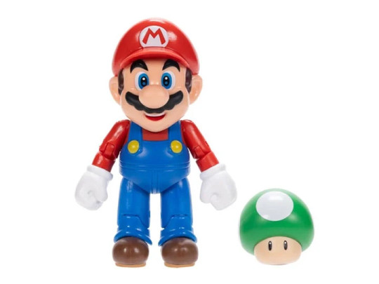 World of Nintendo 4" Mario with 1-Up Mushroom