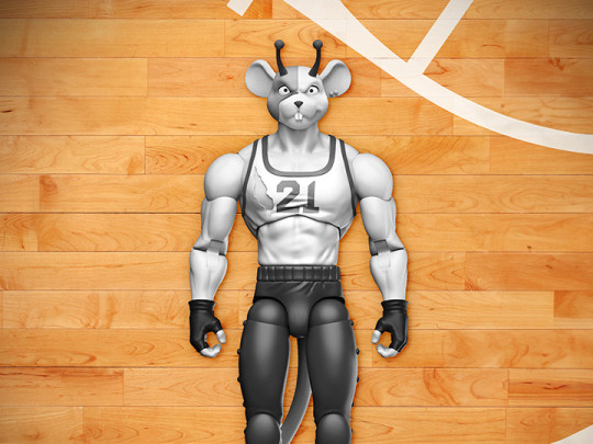 Biker Mice from Mars Sports Bros Slam Dunk Vinnie (Black & White Ver.) PX Previews Exclusive Limited Edition Action Figure