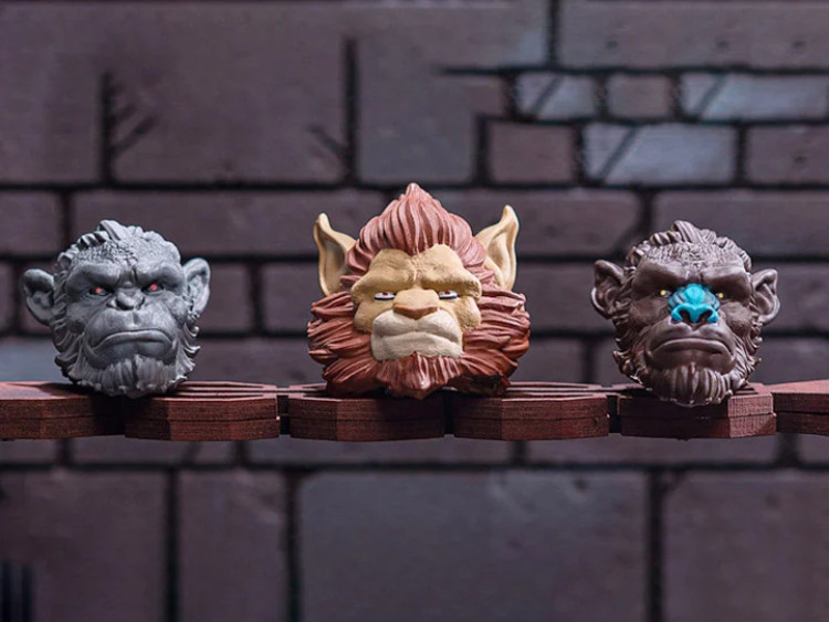 置物 Rare Species Animal Warriors of the Kingdom Primal Collection Adventurer Head Set