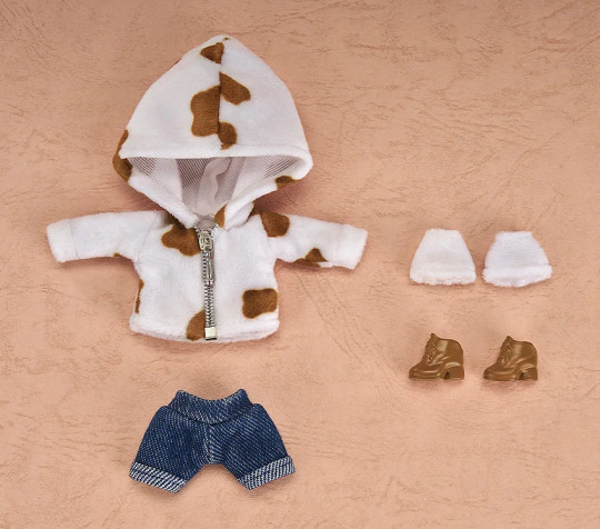 Doll Outfit Set: Animal Hoodie Milk/Coffee Milk