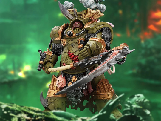 Death Guard Deathshroud Terminator (Ver. 1) with Manreaper and Plaguespurter Gauntlet