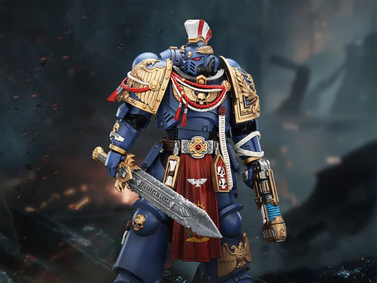 : Space Marine 2 Ultramarines Relic Primus Armor with Plasma Pistol and Combat Blade
