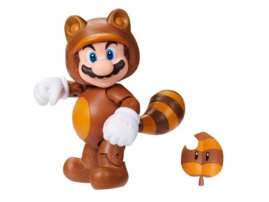 World of Nintendo 4" Tanooki Mario with Leaf Figure