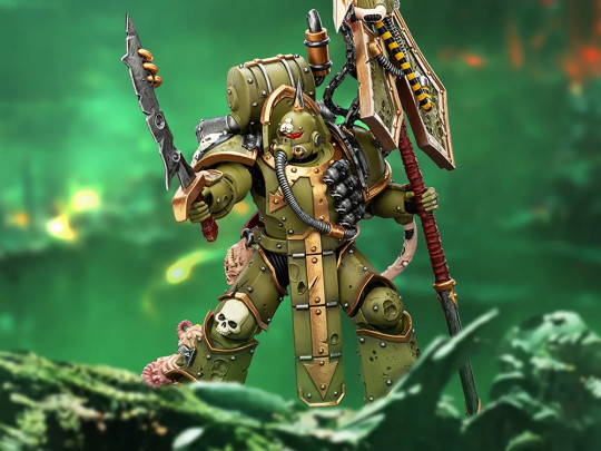 Death Guard Plague Marine Icon Bearer with Boltgun and Plague knife