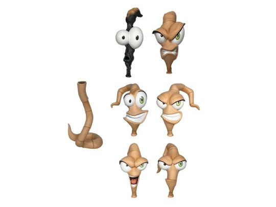 Earthworm Jim Worm Body and Jim Heads Accessory Pack