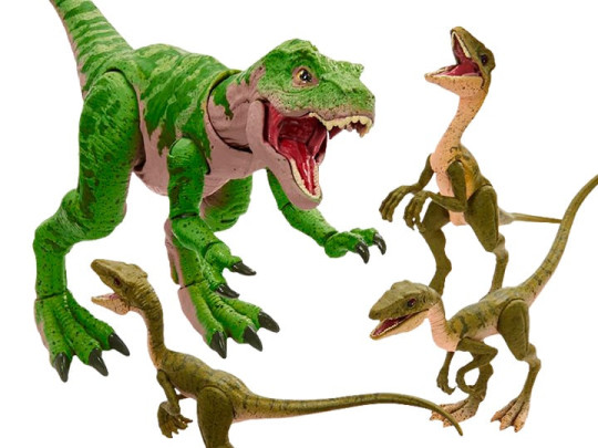 The Lost World: Jurassic Park Amber Collection Juvenile T. Rex and Compys Set