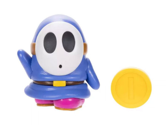 World of Nintendo Blue Shy Guy with Coin 4-Inch Scale Figure