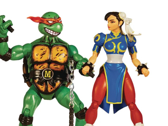 Teenage Mutant Ninja Turtles x Street Fighter II Classic Michelangelo Vs. Chun-Li Two-Pack