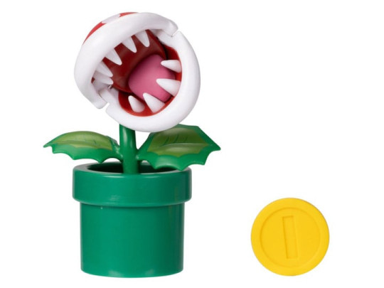 World of Nintendo Piranha Plant with Coin 4-Inch Scale Figure