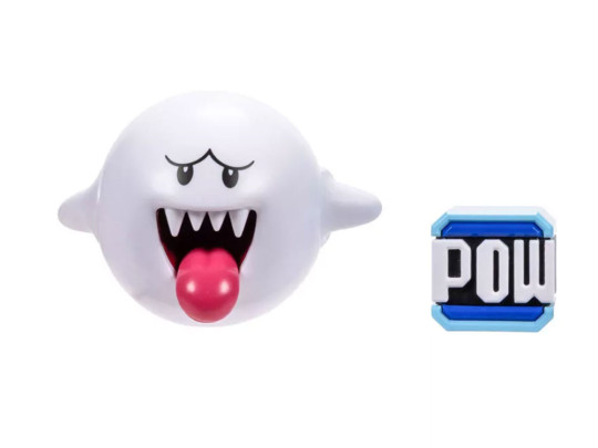 World of Nintendo Boo with Pow Block 4-Inch Scale Figure