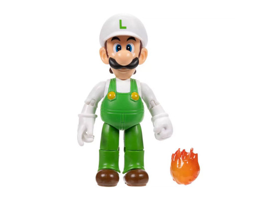 World of Nintendo Fire Luigi with Fire Ball 4-Inch Scale Figure