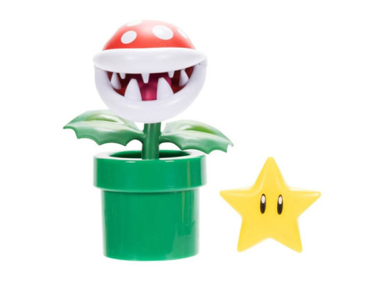 World of Nintendo Piranha Plant with Super Star 4-Inch Scale Figure