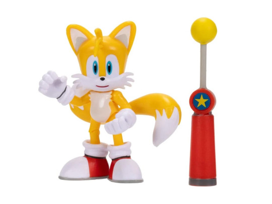 Sonic the Hedgehog 35th Anniversary Modern Tails with Checkpoint 4-Inch Scale Figure