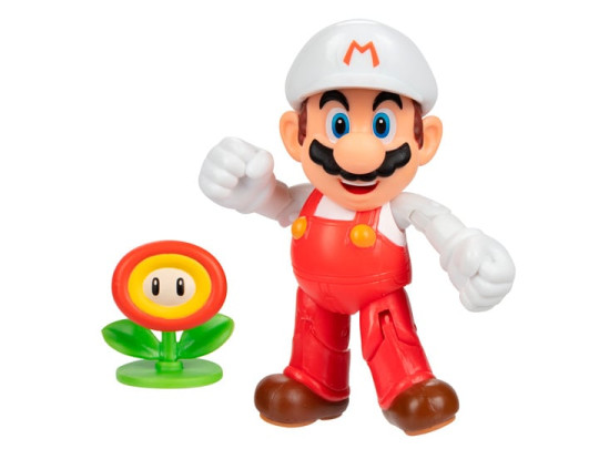 World of Nintendo Fire Mario With Fire Flower 4-Inch Scale Figure