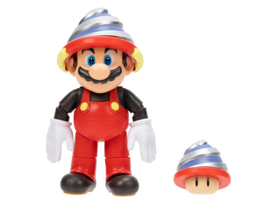 World of Nintendo Drill Mario with Drill Mushroom 4-Inch Scale