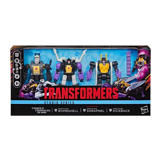 Transformers Studio Series Insecticon Bombshell, Shrapnel & Kickback Three-Pack (Transformers: The Movie - MTMTE Collection)