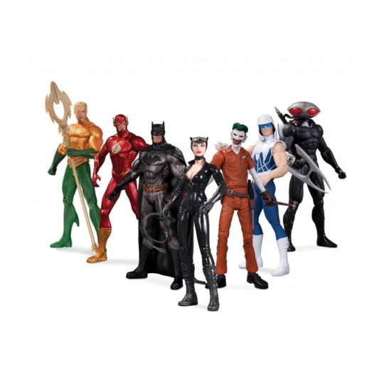 Super Heroes Vs Super-Villains(7-Pack)Aquaman, The Flash, Batman, Catwoman, The Joker (Joes Garage), Captain Cold, & Black Manta