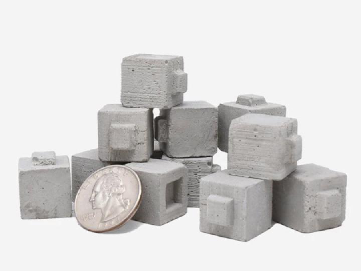 Mini Materials 1/12 Scale Construct-A-Block Mid Half Concrete Blocks (15 Pack)