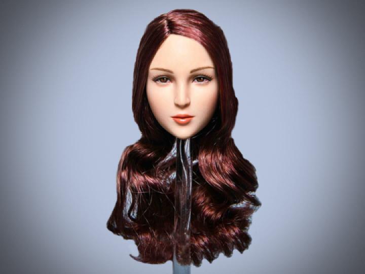 Female Head Sculpt (Curly Maple Hair) 1/6 Scale Accessory